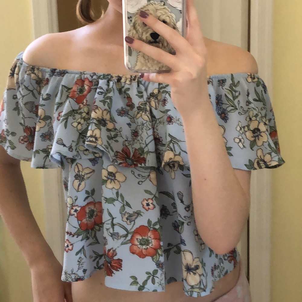 floral off-the-shoulder top